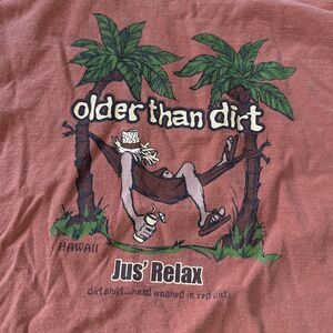 Real Dirt Shirt Mens T Shirt Hawaii Lived In Size XL USA Relax Island Brick Red